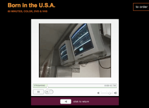 Screen shot of film, Born in the USA