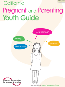 Picture 2 Cover of new guide called "California Pregnant and Parenting Youth Guide"