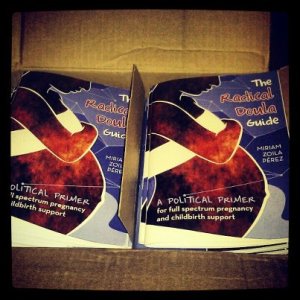 Photo of Radical Doula Guides in boxes