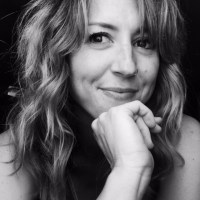 Smiling woman with long hair